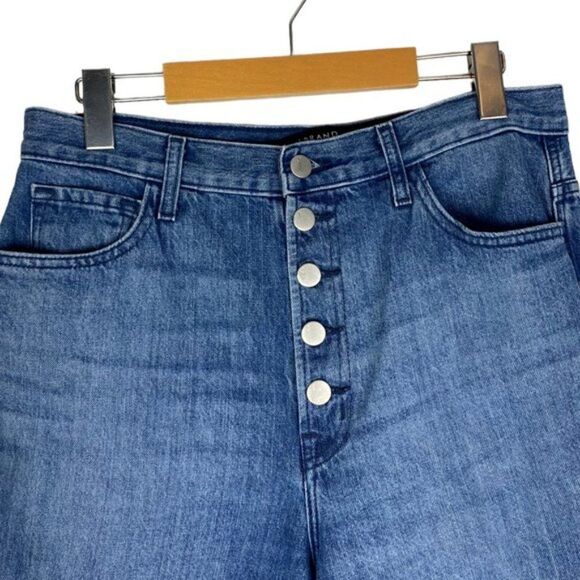 J BRAND Heather Hi Rise Slim Straight Cropped Denim Jeans Electric Dream US 30 - Picture 6 of 15